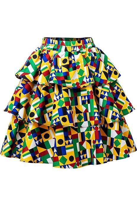 Ankara Tiered Ruffle Mini Skirt